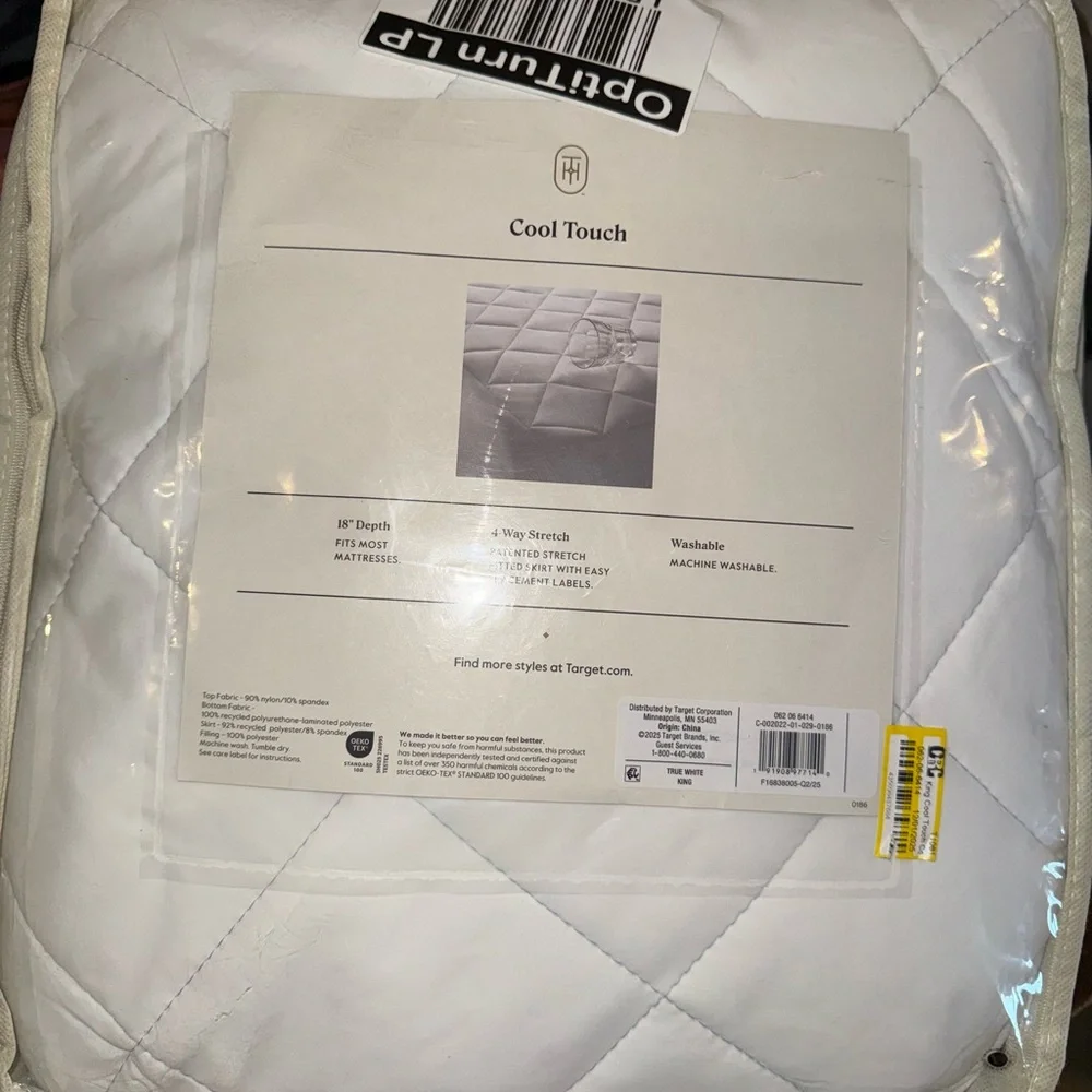Threshold White Quilted Cooling Mattress Pad Protector